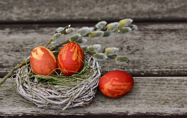 easter eggs, easter nest, easter decoration