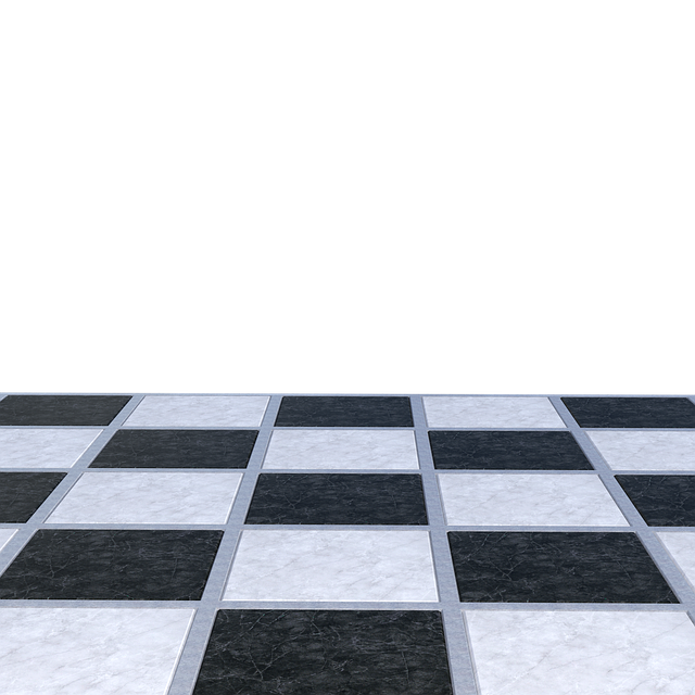checkered floor, checked, black