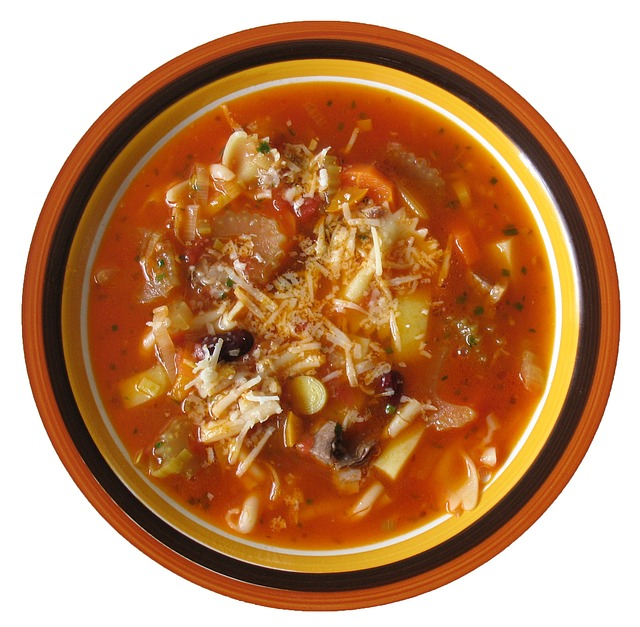 minestrone, soup, vegetable soup
