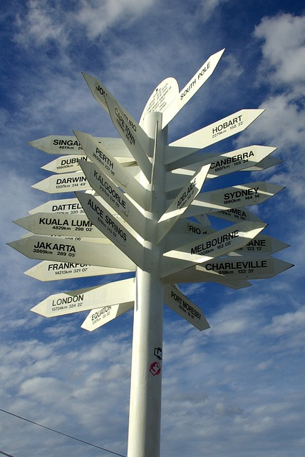signpost, direction, information