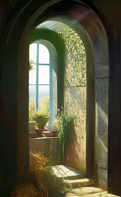 alcove, window, plants